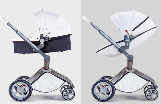 white stroller and carseat